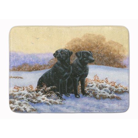 Carolines Treasures Black Labradors in the Snow Machine Washable Memory Foam Mat BDBA0450RUG